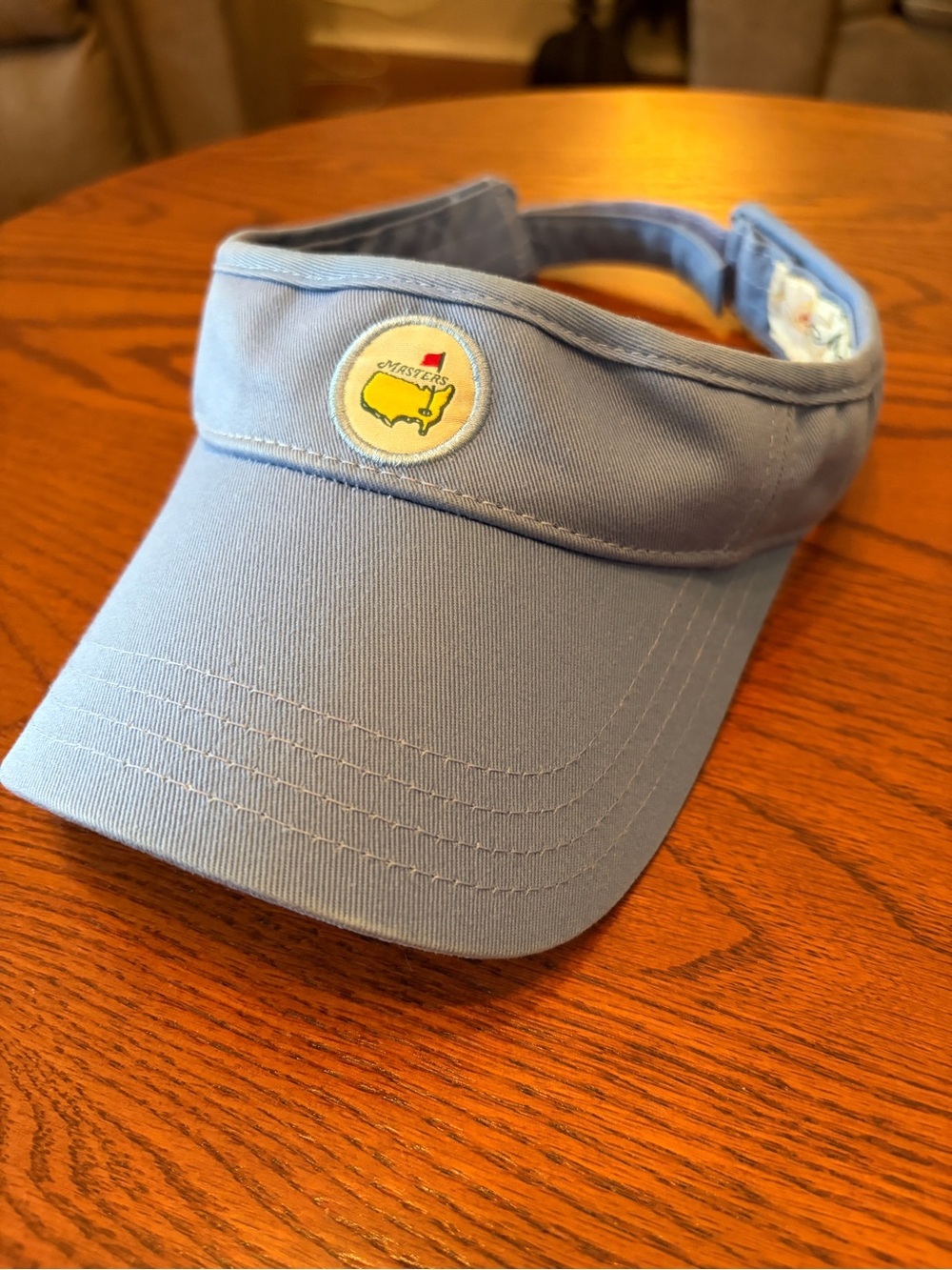 Light Blue Golf Visor with Embroidered Masters Map Patch